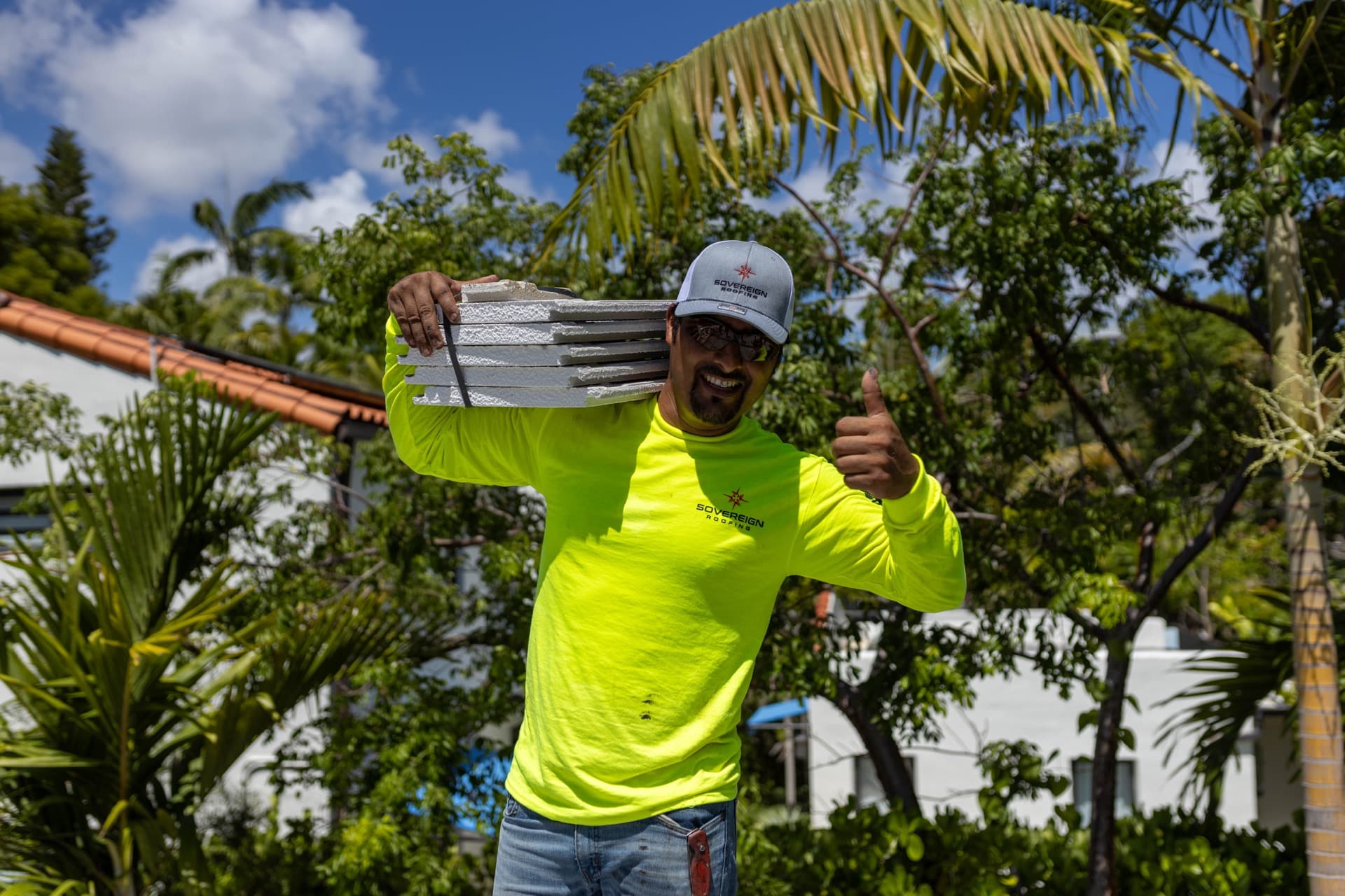 Completed residential roof installation by Sovereign Roofing in South Florida